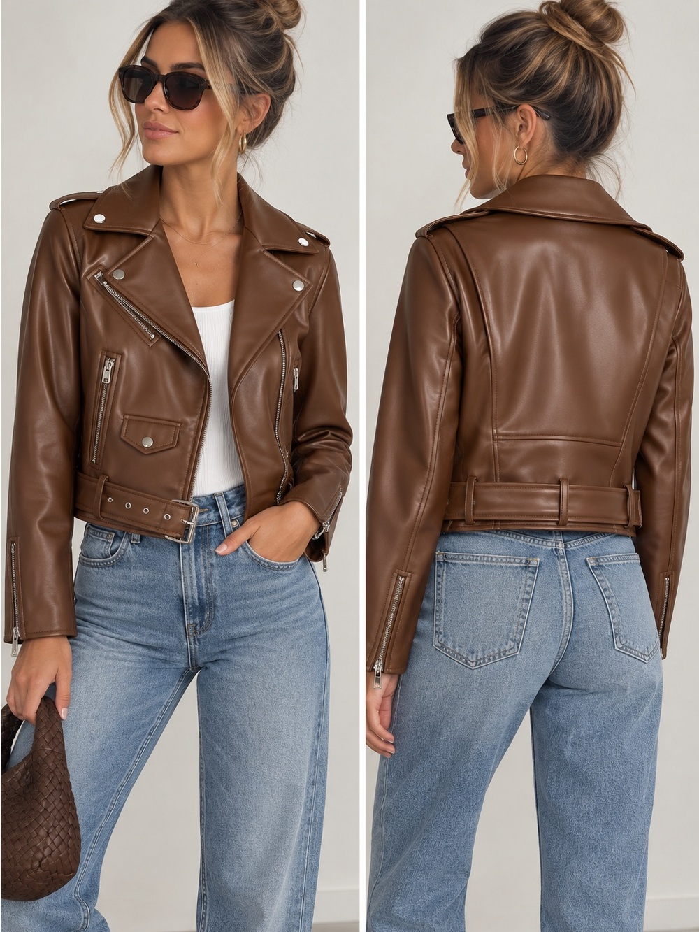 Zara Faux Leather Brown Jacket